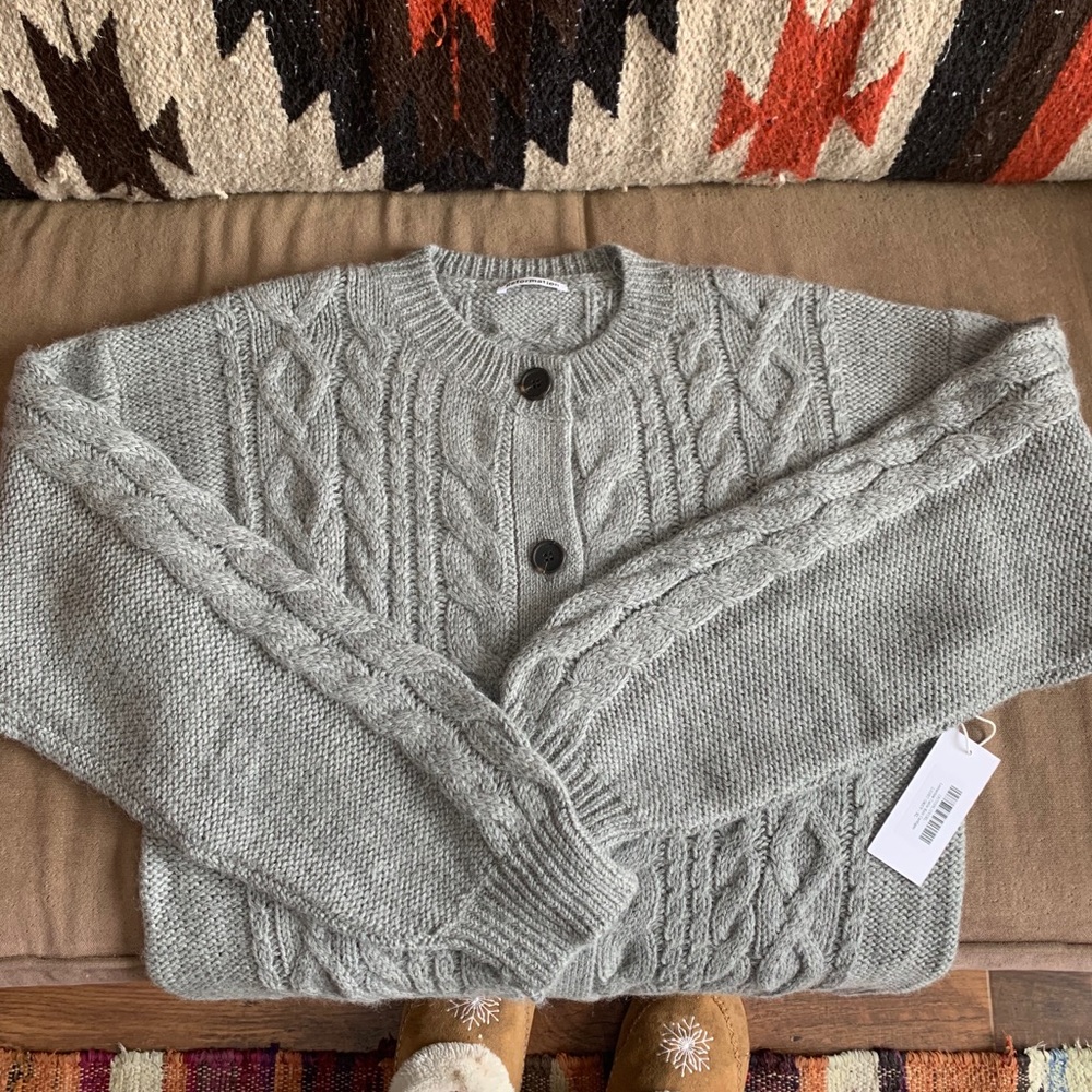 Reformation’s Lemartine Cable Knit Cardigan